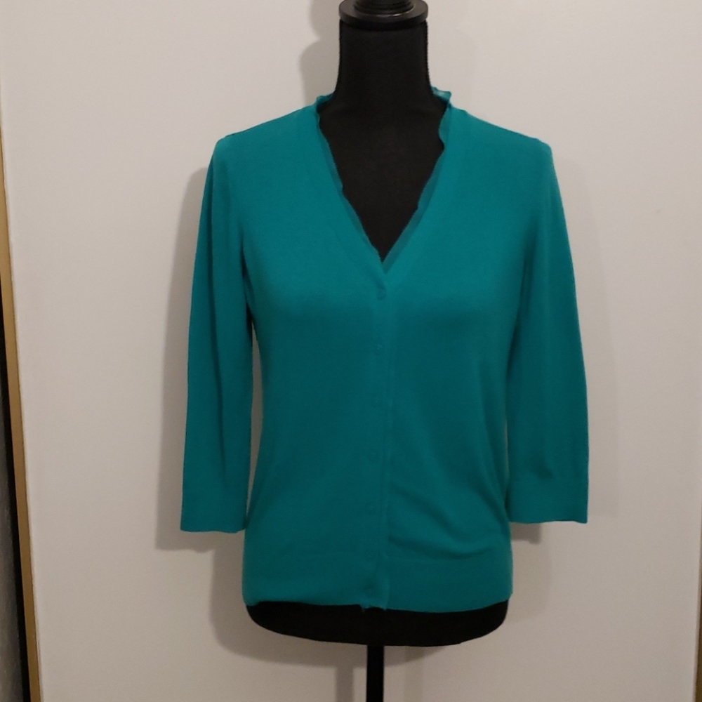 ANN TAYLOR Green cardigan